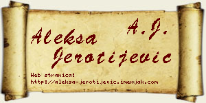 Aleksa Jerotijević vizit kartica